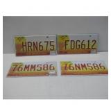 Four New Mexico USA License Plates
