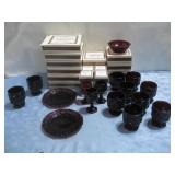 Large Collection Of Avon Ruby Red Cape Cod Dishes