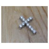 Sterling Silver Cz Cross Pendant Hallmarked