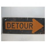 Vtg Detour Arrow Sign 48' x 18.5'