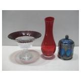 Vtg Glassware Carnival Glass Iridescent See Info