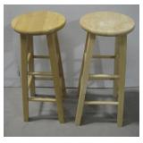 Two Natural Wood 29'  Barstools
