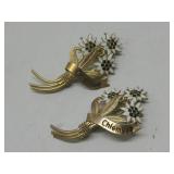 Two Vtg Chiemsee Flower Bunch Brooches
