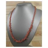 S.S. Red Branch Coral Chip Necklace