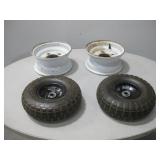 Two Inflatable  Dolly Wheels 4.10/3.50-4 See Info