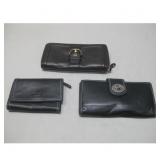 Set of 3 Coach Black Leather Wallets See Info