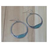 Sw Sterling Silver Crushed Turq Earrings