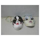 Two Porcelain Mask Wall Hangings