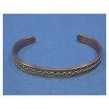 Copper, Brass & Silvertone Cuff Bracelet