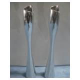 Two Nambe Candle Stick Holders 2000 #6203 11'