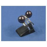 VTG Sterling Silver Genuine Pearls Ring Adjustable