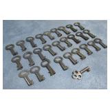 Twenty Eight Vtg Railroad Switch Keys