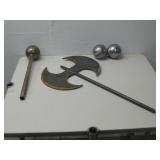 Iron Battle Axe & Mace 28' Long