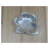 Sterling Silver Engraved Leaf Shaped Dish See Info