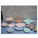 Vtg Pink & Blue Assorted Dinnerware See Info