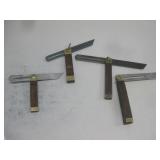 3 Bevel Squares & 1 Combination Bevel and Square