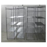 Four 5 & 6 Tier Metal Shelving Units 4' x 6' x 18'