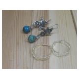 Two Pairs Sterling Silver Earrings Hallmarked