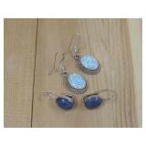 Sterling Silver Lapis & Synthetic Opal Earrings