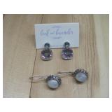 S.S. Mystic Topaz & Moonstone Earrings Hallmarked