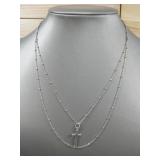 Sterling Silver Cross Necklace Hallmarked Italy