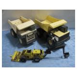 Three Tonka Dump Trucks Backhoe Rusted