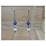 Sterling Silver Multicolor Beaded Stone Earrings