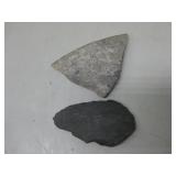 Pottery Shard & Black Stone