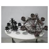 Two Vtg Hanging Candle Chandelier Style Light See