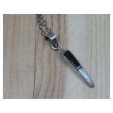 Navajo Sterling Silver Opal/Onyx Necklace See Info