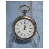 Swiis Pocket Watch W/ .800 Silver Case Working