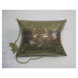 Vtg Brass & Copper Pillow Purse