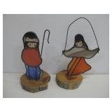 2 Signed Ted Degrazia Stain Glass Sun Catcher See