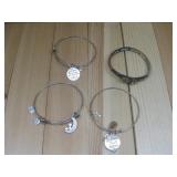 Four Expandable Bangle Bracelets
