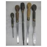 Lot of 5 early cabinet maker screwdrivers See Info