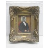 Vtg Framed Baboon Painting  12.5' x 10..5' .