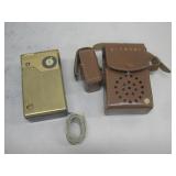Vtg Hitachi 6 Transistor Radio W/Case See Info
