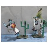 Two Handpainted Kachina Doll Sculptures See Info