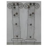 2 Wrought Iron Column Garden Trellis 52' Tall