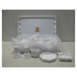 Assorted Vtg Milk Glass Decor Ash Trays Candle See