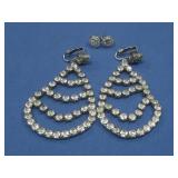 Two Pairs Of Rhinestone Earrings