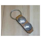 Buffalo Indian Head Nickel Coin Leather Keychain
