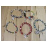 Five Stretchable Multi Color Bracelets