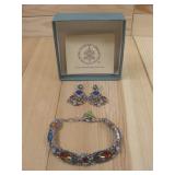 Swarovski & Czech Glass Earring Bracelet Set