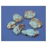 Number 8 Turquoise Cabochon Lot Of Six 286 Carats