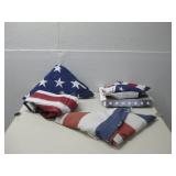 Three American Flags Various Sizes