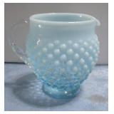 Fenton Blue Hobmail Pitcher