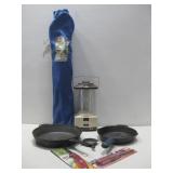 Ozark Trail Lawn Chair, Cast Iron Pans & LED See