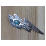 Sterling Silver Lighting Bolt Turq Pend/Pin Hallma