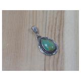 Navajo Sterling Silver Turq Pendant Hallmarked